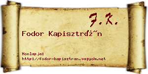 Fodor Kapisztrán névjegykártya