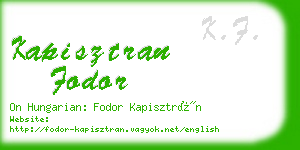 kapisztran fodor business card
